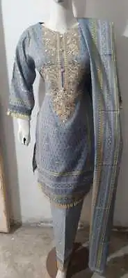 £20 • Buy CHARIZMA Linen Salwar Kameez Embroidered Stitched 3pc Wool Shawl For Winter 2022