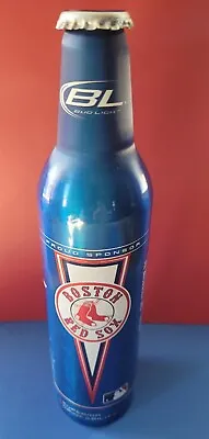 $8 • Buy 2009 Budweiser  Bud Light Boston Red Sox 16oz Aluminium Bottle Opened