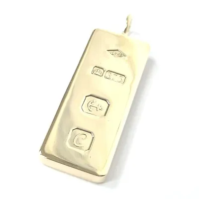 9ct Gold Ingot Pendant Bar 4.9cm Long Hallmarked Solid 28.7g • £1000