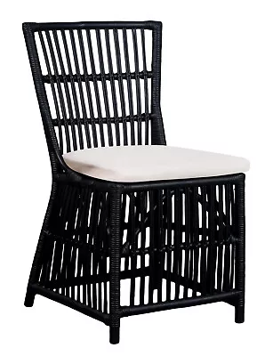 Java Rattan Dining Chair Armchair Easy Chair Black • $289