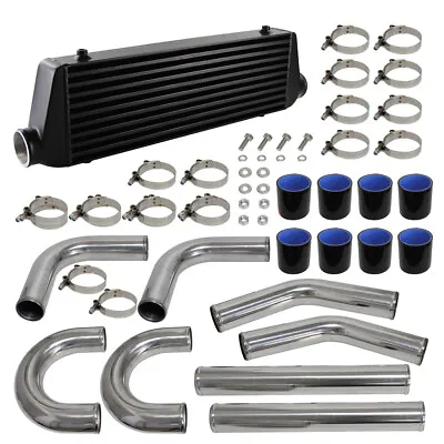 Universal DIY 2.5  Aluminum Piping Hose Clamps + 550x180x64 FMIC Intercooler Kit • $503.80