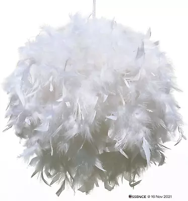 £29.04 • Buy ESSENCE Lights, Fluffy Feather Lampshade For Pendant, Table And Floor Lamp, For