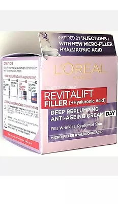 Loreal Revitalift Filler + HYALURONIC ACID Day Cream Anti-Ageing 35+ 50 ML New • £14.85