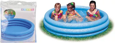 Intex 3 Ring Paddling Pool Crystal Blue Kids Swimming Pool Childrens Play Pools • £8.49