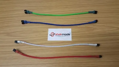 Shakmods 30 Cm 4 Pin PWM Fan Power Extension Sleeved Cable Red/White/Green/Blu   • £3.99