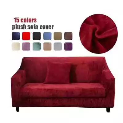 Thick Plush Sofa Protector Thick Soft Sofa Covers Living Room Solid Couch Cover • $35.15