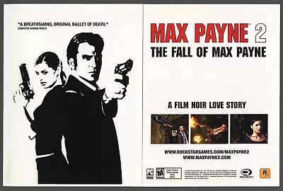 Max Payne 2 The Fall Of Max Payne PC Xbox PS2 Game Promo Ad Art Print Poster • $16.95