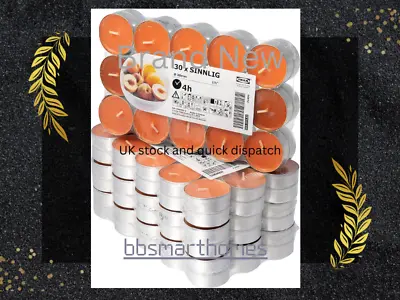 Ikea SINNLIG Peach And Orange Scented Tealight Candles - Set Of 120 • £19.99