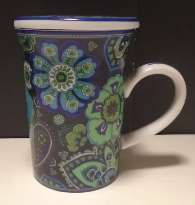 Vera Bradley Blue Rhapsody Coffee Tea Mug With Cap • $8.99