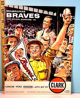 1959 Milwaukee Braves Baseball Program V Phillies: Unscored HIGH GRADE🔥 • $49