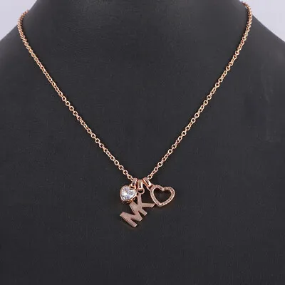 Michael Kors Fashion Love Rhinestone Heart-Shaped Letter Multi-Pendant  Necklace • $25.66