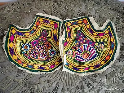 Gujarat India Embroidery Fan Kutch Hand Fan Peococks Woman Vintage ~ • $117.15