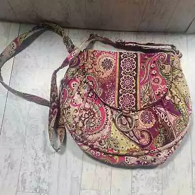 Vera Bradley Crossbody Bag Very Berry Paisley Print Purse Medium Retired Travel • $19.69