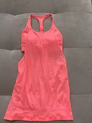 $44.99 • Buy LULULEMON Size 2 Practice Freely Tank Top Bleached Coral Pink Bra Limit