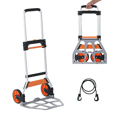 VEVOR Folding Hand Truck Aluminum Luggage Trolley Cart Dolly 275 Lbs Bungee Cord • $40.49