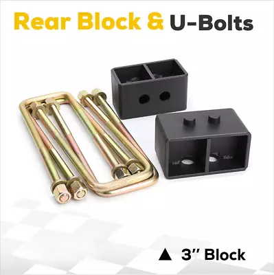 3'' Rear Leveling Lift Kit Blocks + U Bolts For 2004-2020 FORD F150 4WD 2WD US • $53.99