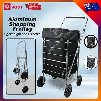 Foldable Shopping Trolley Cart Lightweight Portable Grocery Market Trolley • $64.99