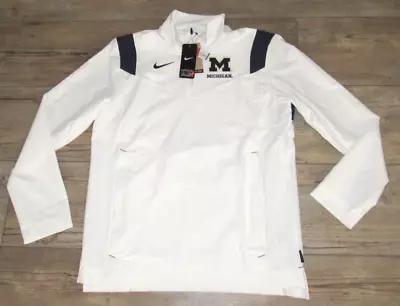 Nike Michigan Wolverines On-Field White Football 1/4 Zip Jacket Size Men's 2XL • $56.94