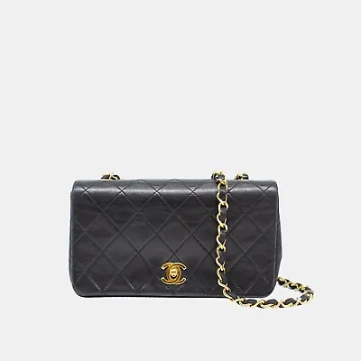 Chanel Vintage *Rare* Classic Rectangular Mini Full Flap Bag In Black GHW • £3099