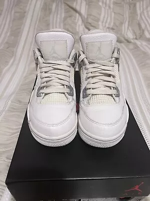 Air Jordan 4 Retro Pure Money White Silver 408452-100 Size 4.5 • $85