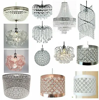 £16.95 • Buy Modern Chandelier Acrylic Crystal Light Shades Droplet Ceiling Lampshade Pendant