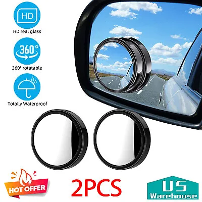 2PCS 360° Wide Angle Blind Spot Mirror Auto Convex Rear Side View Car SUV Truck • $2.99