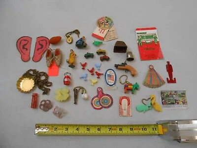 Set / Lot Vintage 1950's Cracker Jack Items Whistle Keys Fan Military Moustache • $54.99