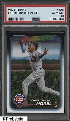 2024 Topps #128 Christopher Morel Chicago Cubs PSA 10 GEM MINT • $0.99