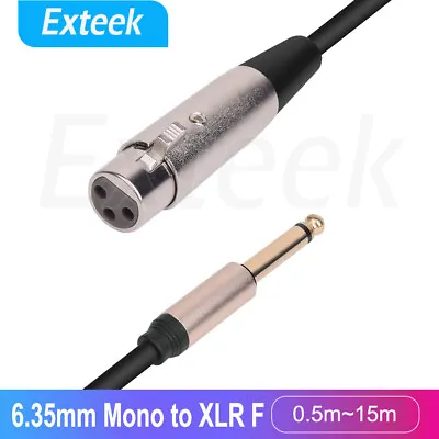 XLR Female To Jack 6.35 / 6.5 Mm ( 1/4  ) Male Plug Audio Lead Microphone Cable • $10.95