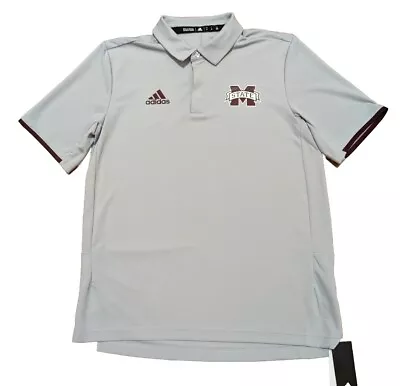 NEW Adidas Climalite Mississippi State Gray Polo Men’s Medium M $75 MSRP NWT • $34.99