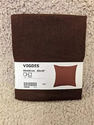 IKEA VIGDIS Cushion Cover Dark Brown 50x50cm BNWT (E2) • £6.95
