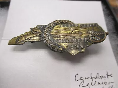 Original UCV Confederate Veteran 1929 Reunion Medal -  Charlotte North Carolina • $250