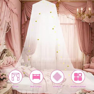 Princess Bed Canopy With Lights For Kids Round Dome Bed Curtain Canopy Psk • $31.89