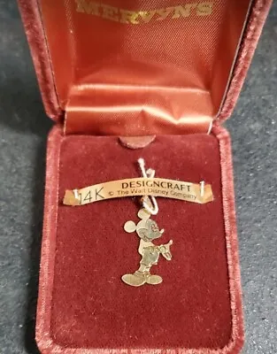14k Yellow Gold Pendant Mickey Mouse Charm Vintage  • $130