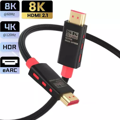 8K HDMI 2.1 Cable 144Hz Ultra High Speed 48Gbps For HDMI 2.1 Splitter Switcher • $9.98