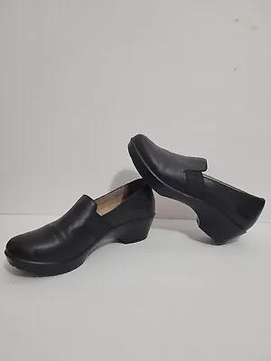 Dansko Womens Leather Clog Loafers Black Size 40 U.S. 9.5 • $29.99