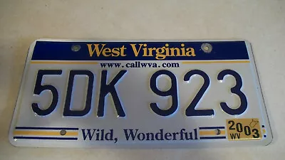 2003 West Virginia License Plate • $19