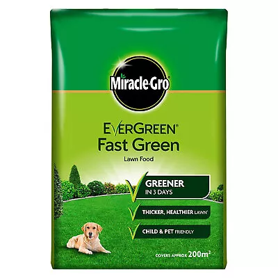 Miracle Gro Evergreen Fast Green Lawn Food 200m2 7kg Grass Feed Garden Care • £19.99