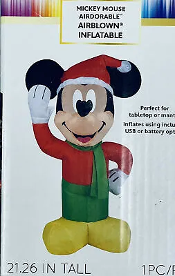 Disney 21.26  Holiday Mickey Mouse Airdorable Christmas 2021 Airblown Inflatable • $24.95