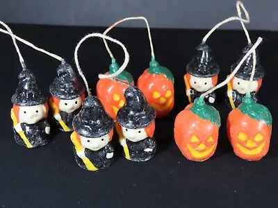 5 Vintage Halloween Wax Candles Witch Ghost Pumpkins Jack O Lanterns Lot B8277 • $5.29