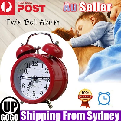 $14.59 • Buy Twin Bell Alarm Clock Vintage Retro Loud Clocks Battery Bedside Desk Analogue AU