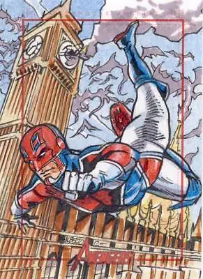 2012 Marvel Greatest Heroes Avengers Sketch Card Silva Captain Britain • $149.99
