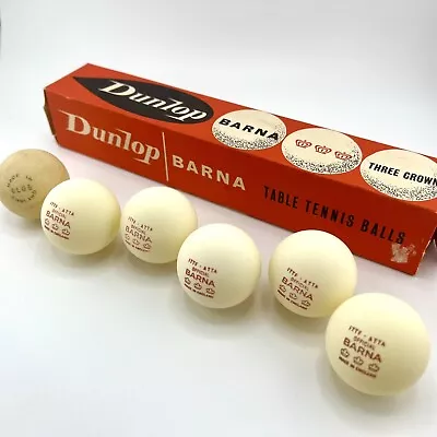 Dunlop Official BARNA Three Crown Table Tennis Balls In Box Vintage 1960s • $24.64