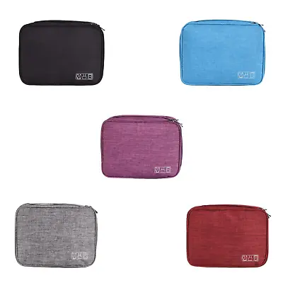Travel Gadget Carry Bag Cable Organiser Storage - Red/Grey/Blue/Black/Purple • £7.99