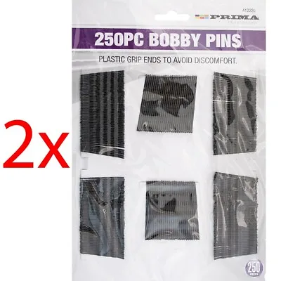 New 500pc Hair Grips Black Bobby Pins Waved Hairpins Styling Clips Slides Salon • £4.99