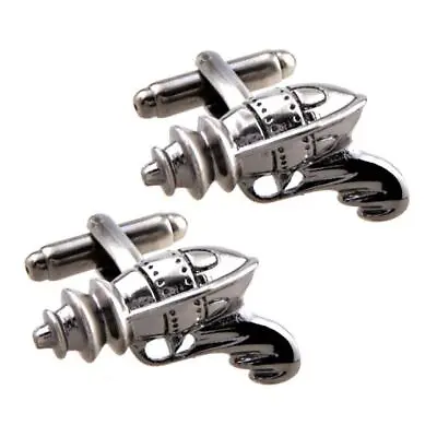 RAY GUN CUFFLINKS Retro Space Toy Blaster Science Fiction Fan Gift New With Bag • $12.95