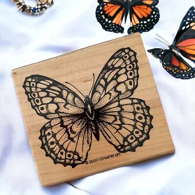 Stampin' Up Stipple Butterfly Vintage 2000 Wood Mounted Stamp Coloring Image • $8.99