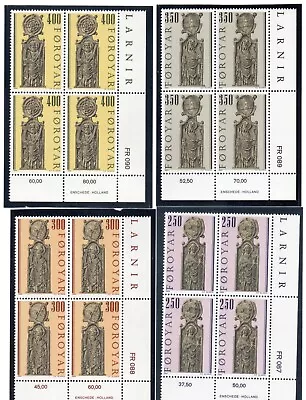 Slania Engraved Stamps-Faroes Is. 1984 Church Pews (Set Of 4) Crn Blks Of 4 MNH • $15