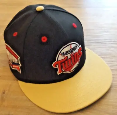 Fitted Minnesota Twins New Era Sz 7 1/8 Black/Tan 2009 Metrodome Patch Prowned • $30