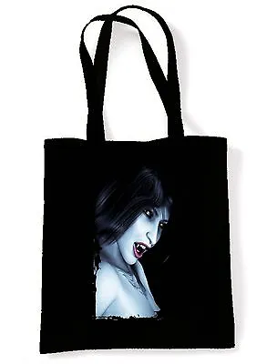 £7.50 • Buy VAMPIRE GIRL TOTE / SHOULDER BAG - Gothic Horror Fangs Twilight Tattoo Goth Emo